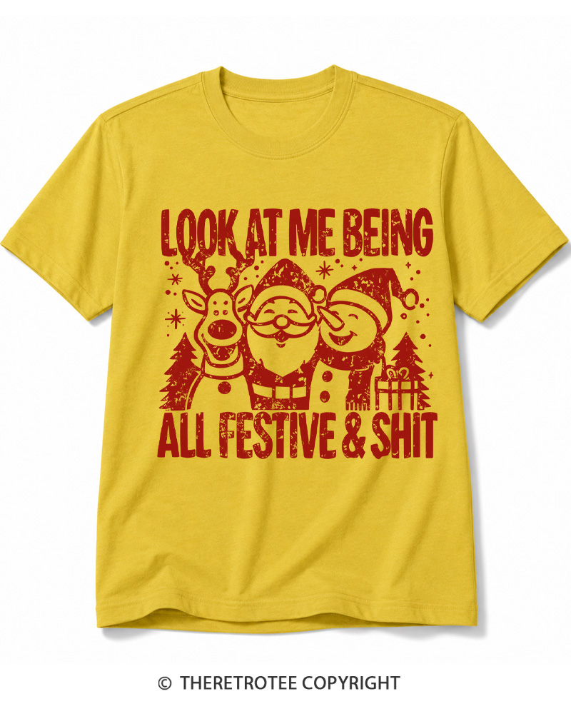 TheRetroTee Look At Me Being All Festive Vintage Cotton T-Shirt