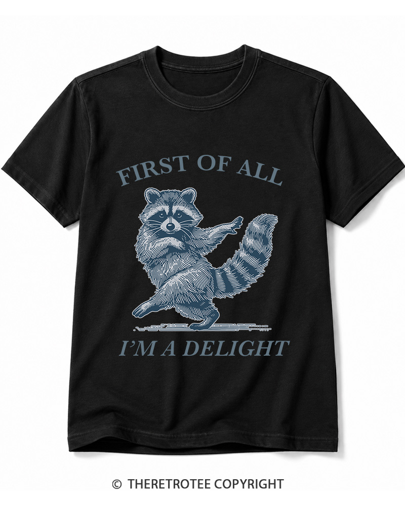 TheRetroTee First Of All, I'm A Delight 1980s Cotton T-Shirt