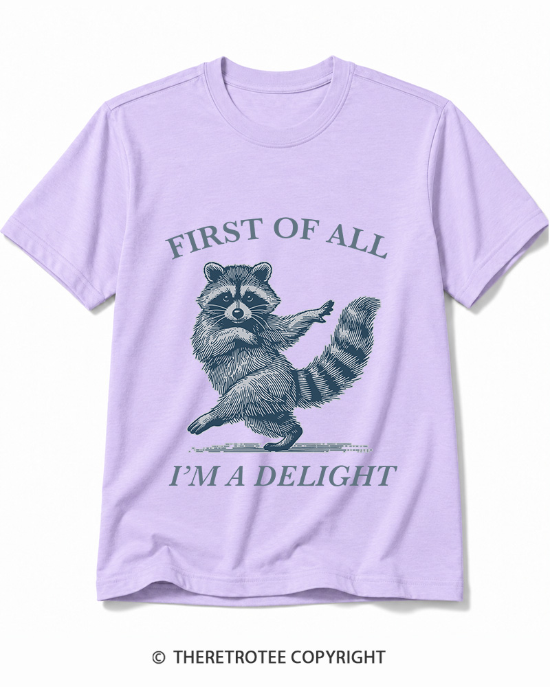 TheRetroTee First Of All, I'm A Delight 1980s Cotton T-Shirt