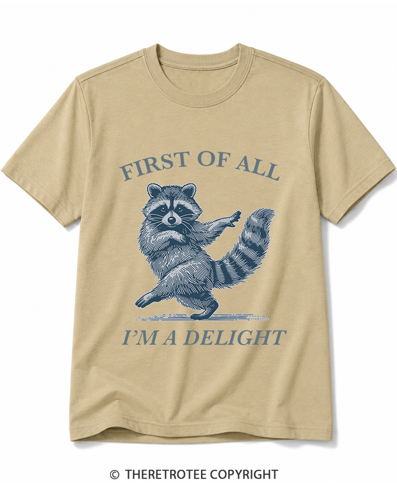 TheRetroTee First Of All, I'm A Delight 1980s Cotton T-Shirt