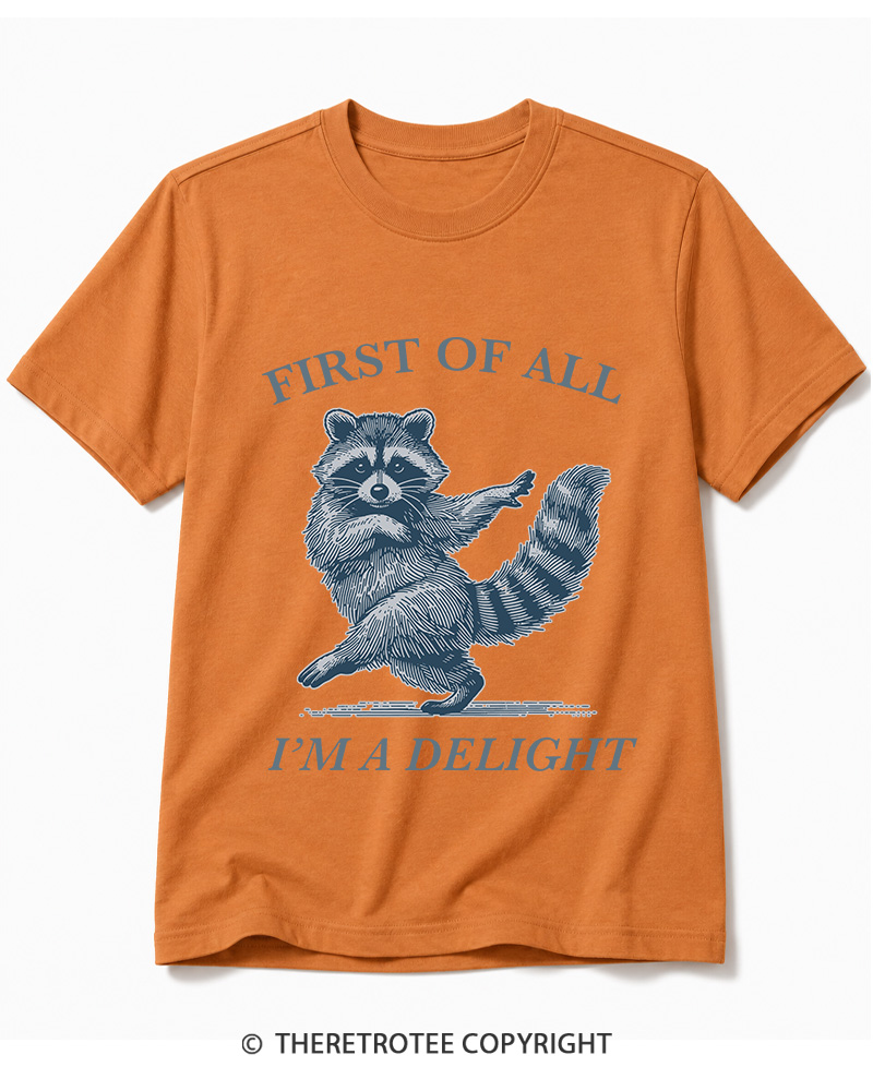 TheRetroTee First Of All, I'm A Delight 1980s Cotton T-Shirt