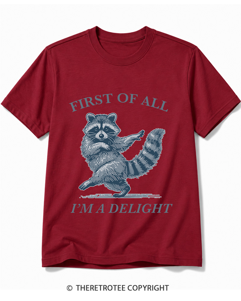 TheRetroTee First Of All, I'm A Delight 1980s Cotton T-Shirt