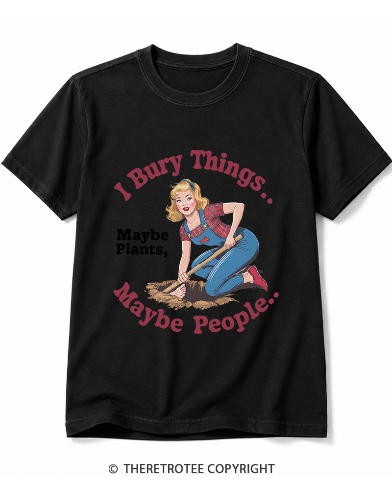 TheRetroTee I Bury Things 1970s Cotton T-Shirt