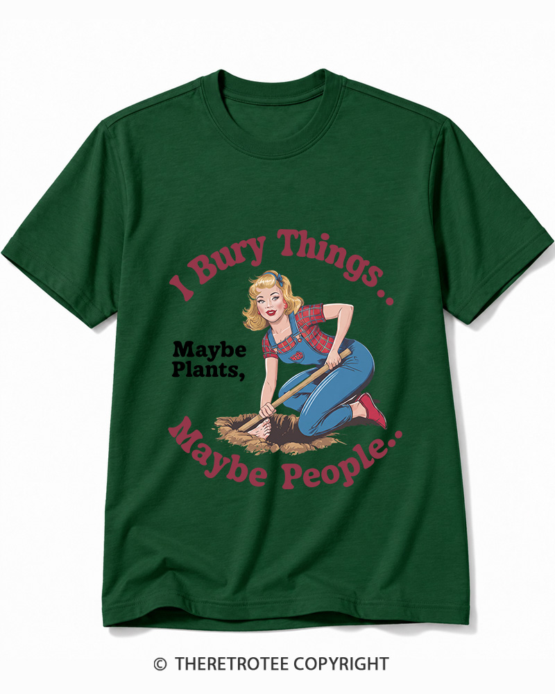 TheRetroTee I Bury Things 1970s Cotton T-Shirt