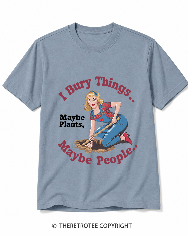 TheRetroTee I Bury Things 1970s Cotton T-Shirt