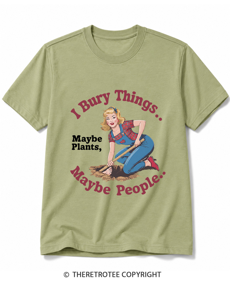 TheRetroTee I Bury Things 1970s Cotton T-Shirt