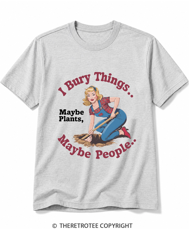 TheRetroTee I Bury Things 1970s Cotton T-Shirt