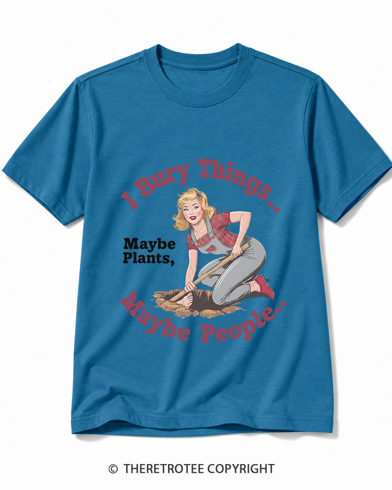 TheRetroTee I Bury Things 1970s Cotton T-Shirt