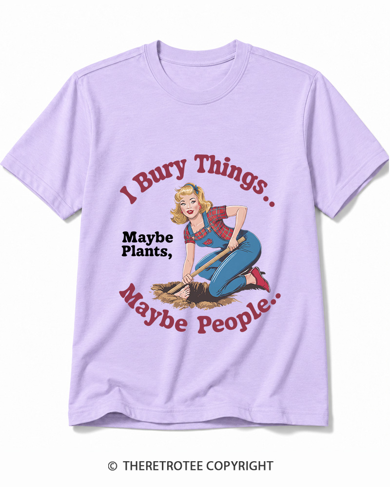 TheRetroTee I Bury Things 1970s Cotton T-Shirt