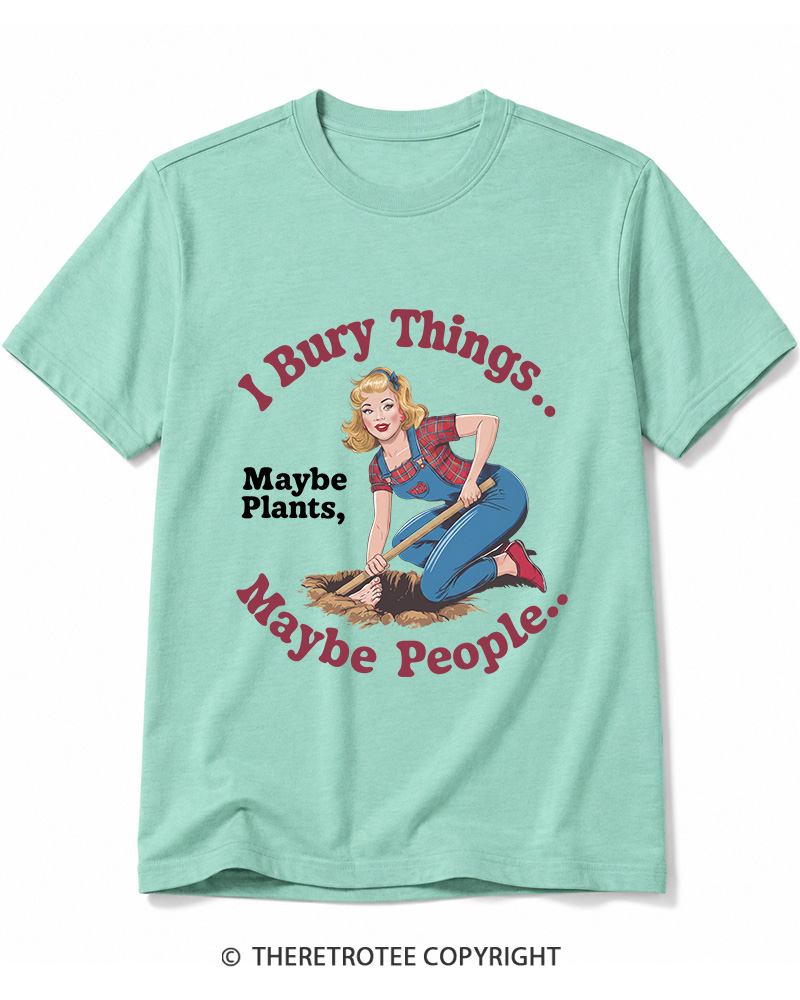TheRetroTee I Bury Things 1970s Cotton T-Shirt