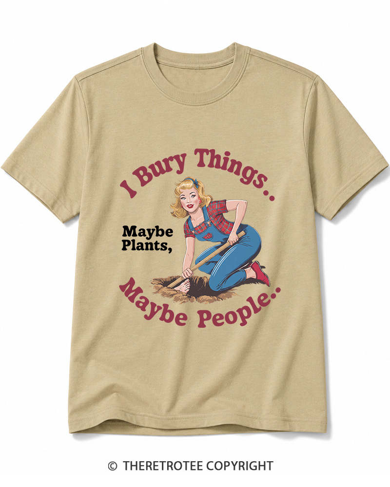 TheRetroTee I Bury Things 1970s Cotton T-Shirt