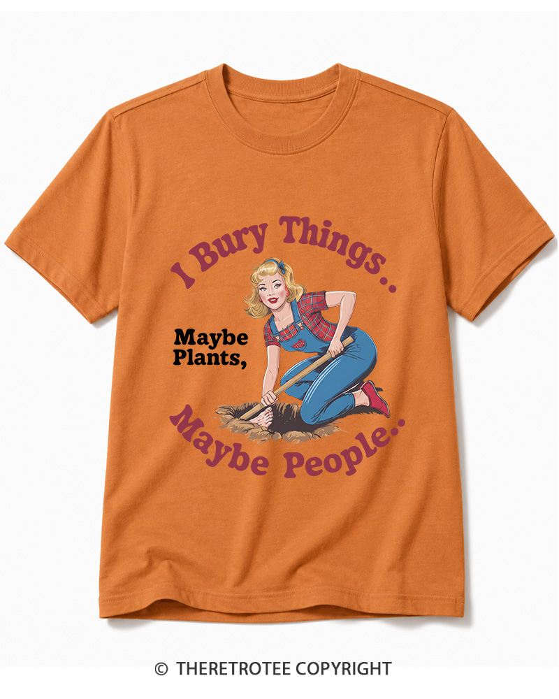 TheRetroTee I Bury Things 1970s Cotton T-Shirt
