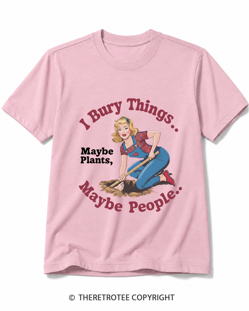 TheRetroTee I Bury Things 1970s Cotton T-Shirt