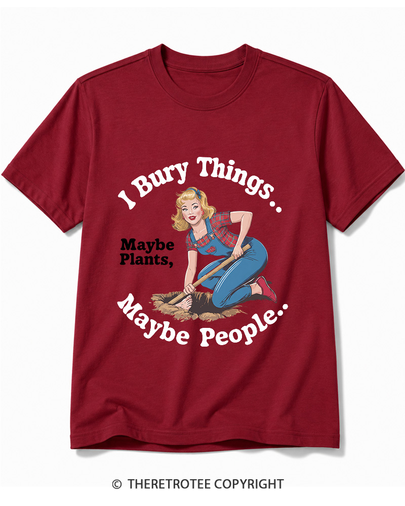 TheRetroTee I Bury Things 1970s Cotton T-Shirt