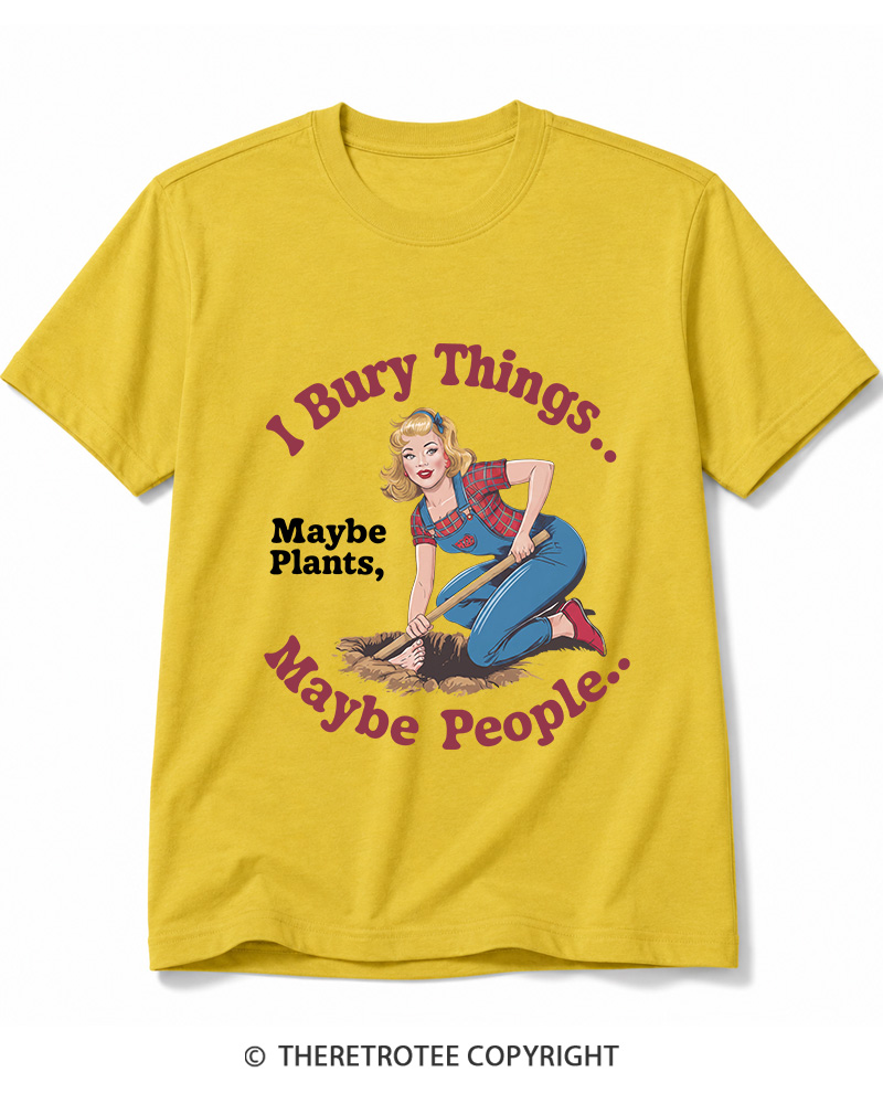 TheRetroTee I Bury Things 1970s Cotton T-Shirt