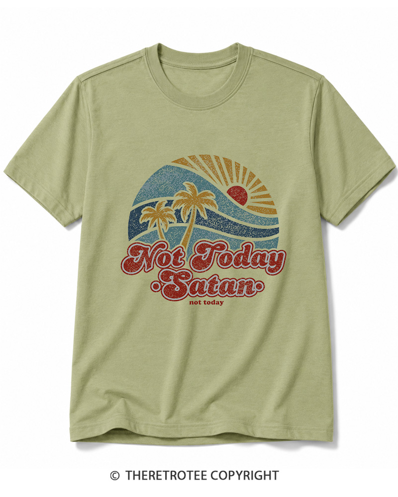 TheRetroTee Not Today Satan Cotton T-Shirt
