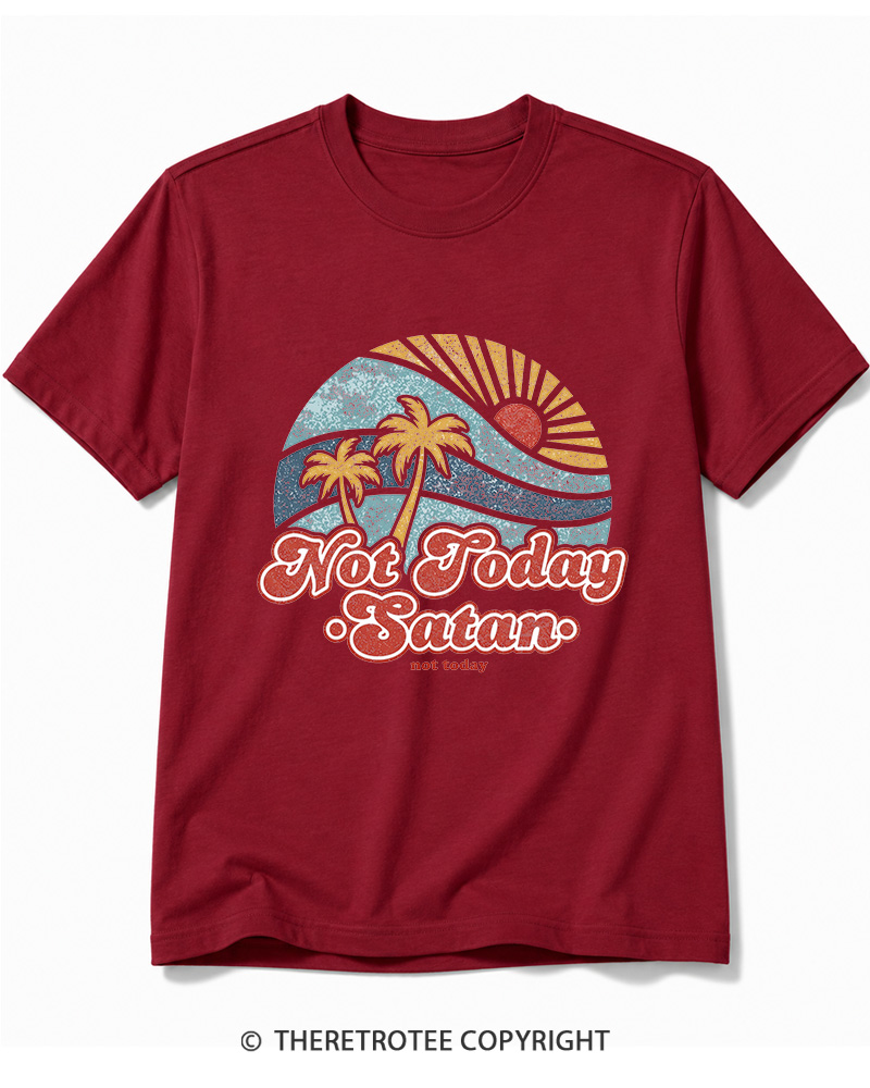 TheRetroTee Not Today Satan Cotton T-Shirt