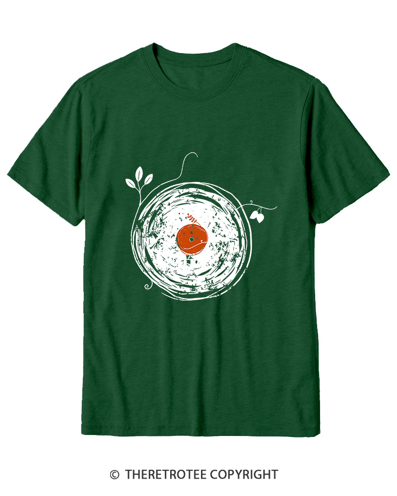 TheRetroTee Enchanting Vinyl Records 1970s Cotton T-Shirt