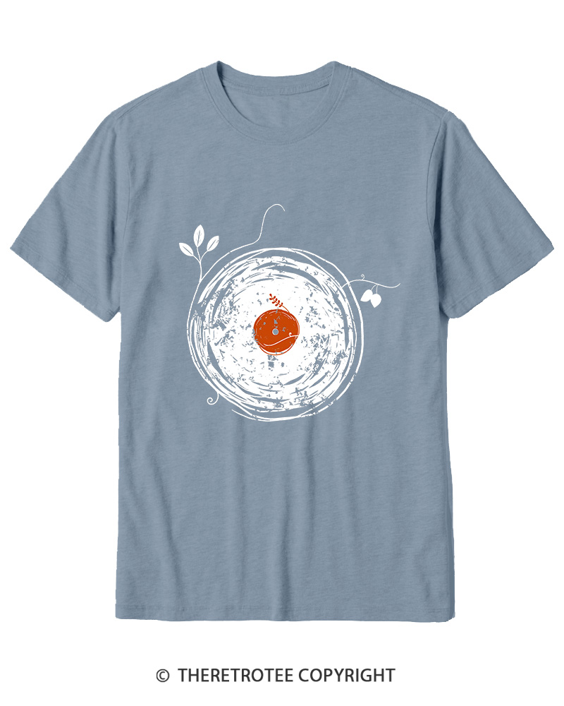 TheRetroTee Enchanting Vinyl Records 1970s Cotton T-Shirt