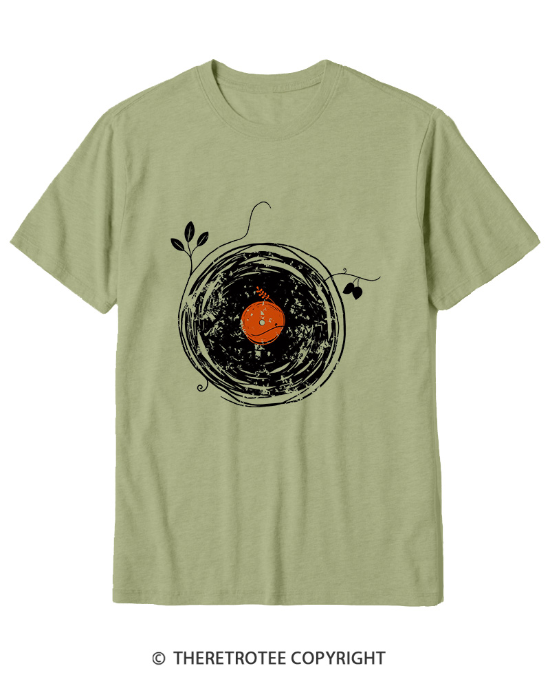 TheRetroTee Enchanting Vinyl Records 1970s Cotton T-Shirt