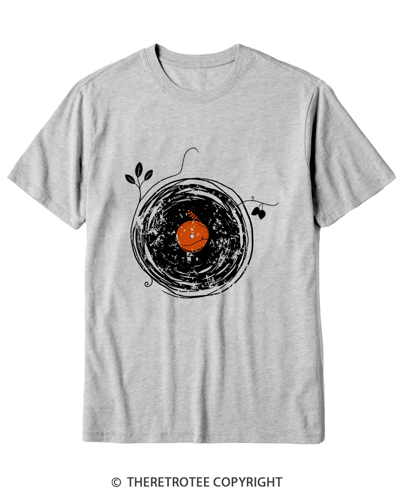 TheRetroTee Enchanting Vinyl Records 1970s Cotton T-Shirt