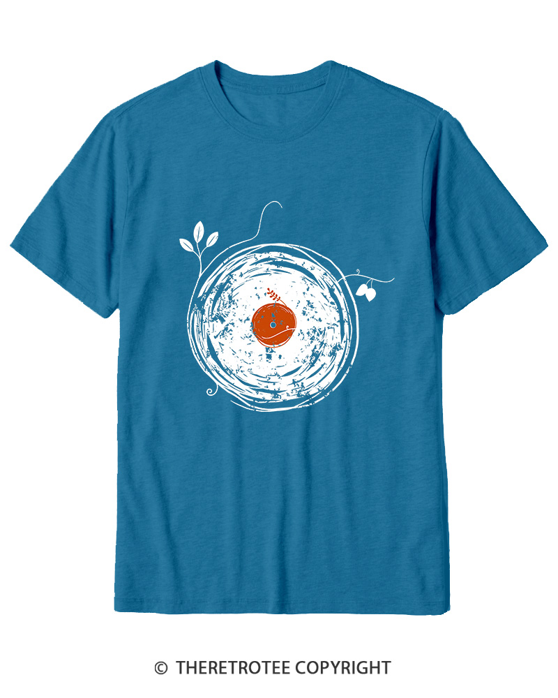 TheRetroTee Enchanting Vinyl Records 1970s Cotton T-Shirt