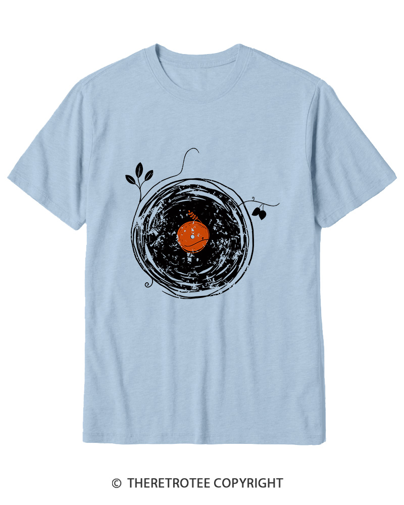 TheRetroTee Enchanting Vinyl Records 1970s Cotton T-Shirt