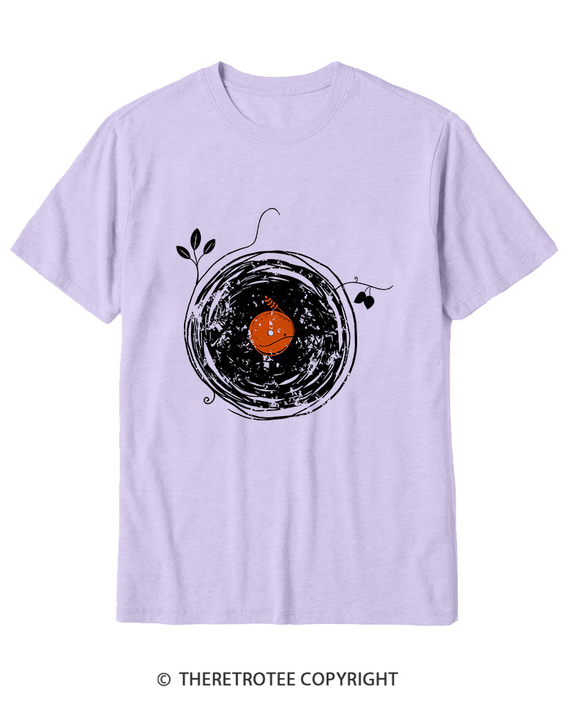 TheRetroTee Enchanting Vinyl Records 1970s Cotton T-Shirt