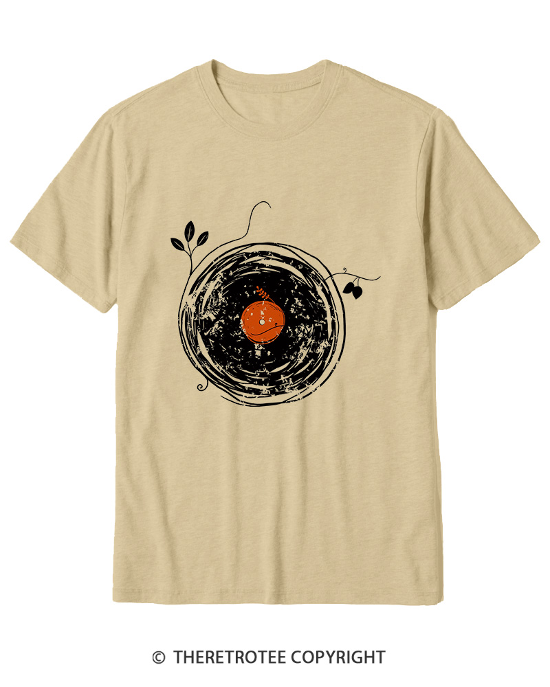TheRetroTee Enchanting Vinyl Records 1970s Cotton T-Shirt