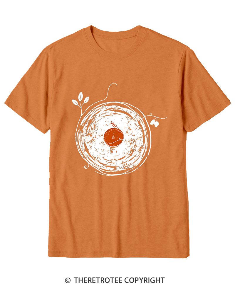 TheRetroTee Enchanting Vinyl Records 1970s Cotton T-Shirt