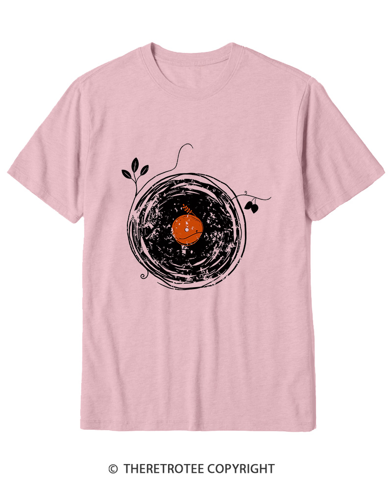 TheRetroTee Enchanting Vinyl Records 1970s Cotton T-Shirt