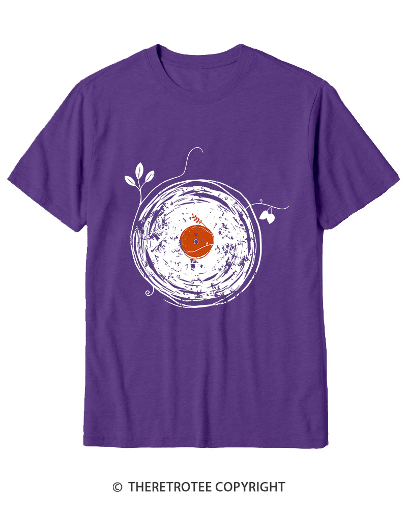 TheRetroTee Enchanting Vinyl Records 1970s Cotton T-Shirt