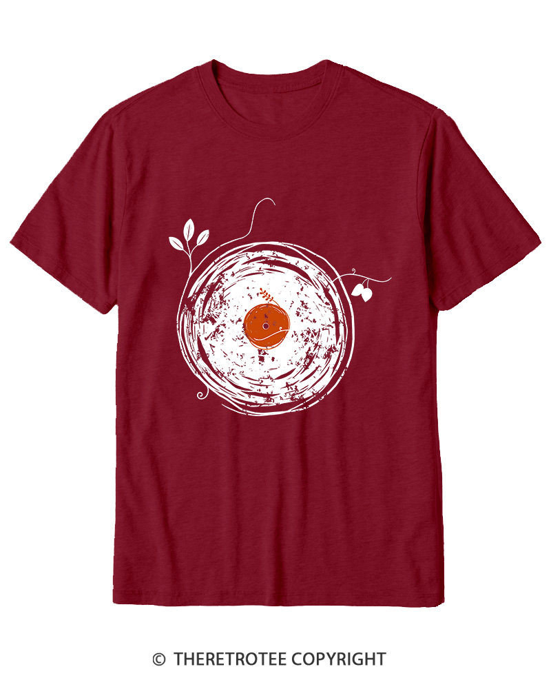 TheRetroTee Enchanting Vinyl Records 1970s Cotton T-Shirt