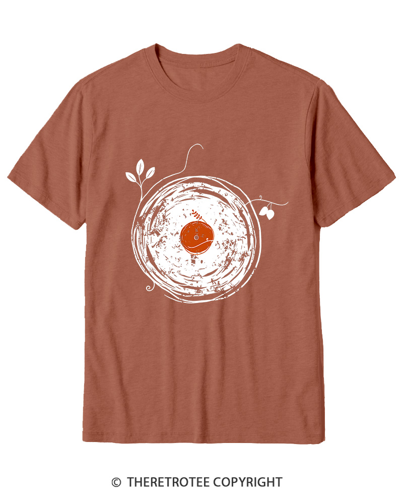 TheRetroTee Enchanting Vinyl Records 1970s Cotton T-Shirt