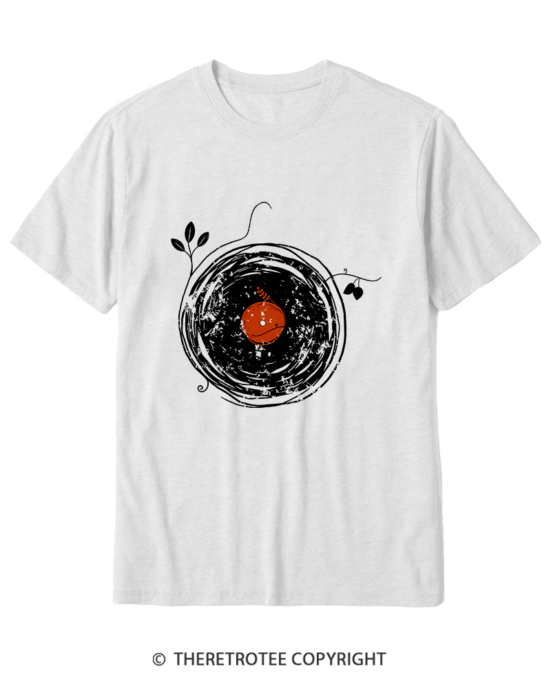 TheRetroTee Enchanting Vinyl Records 1970s Cotton T-Shirt