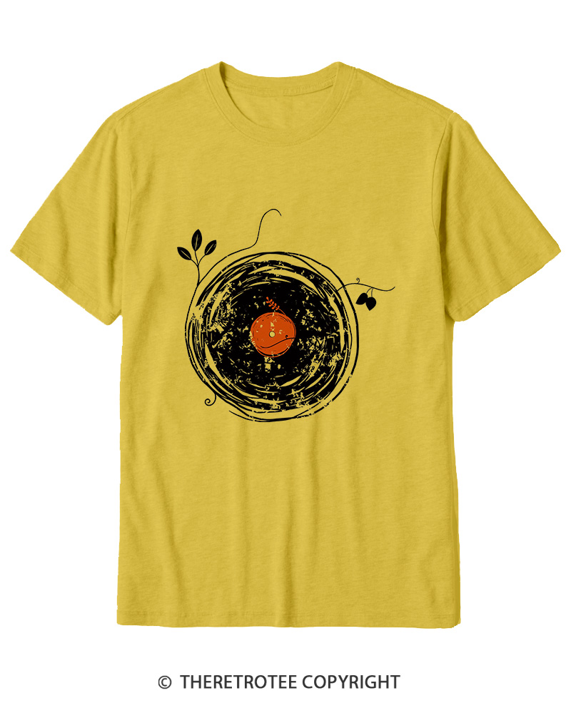 TheRetroTee Enchanting Vinyl Records 1970s Cotton T-Shirt