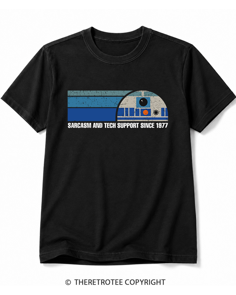 TheRetroTee Sarcasm And Tech Support 1970s Cotton T-Shirt