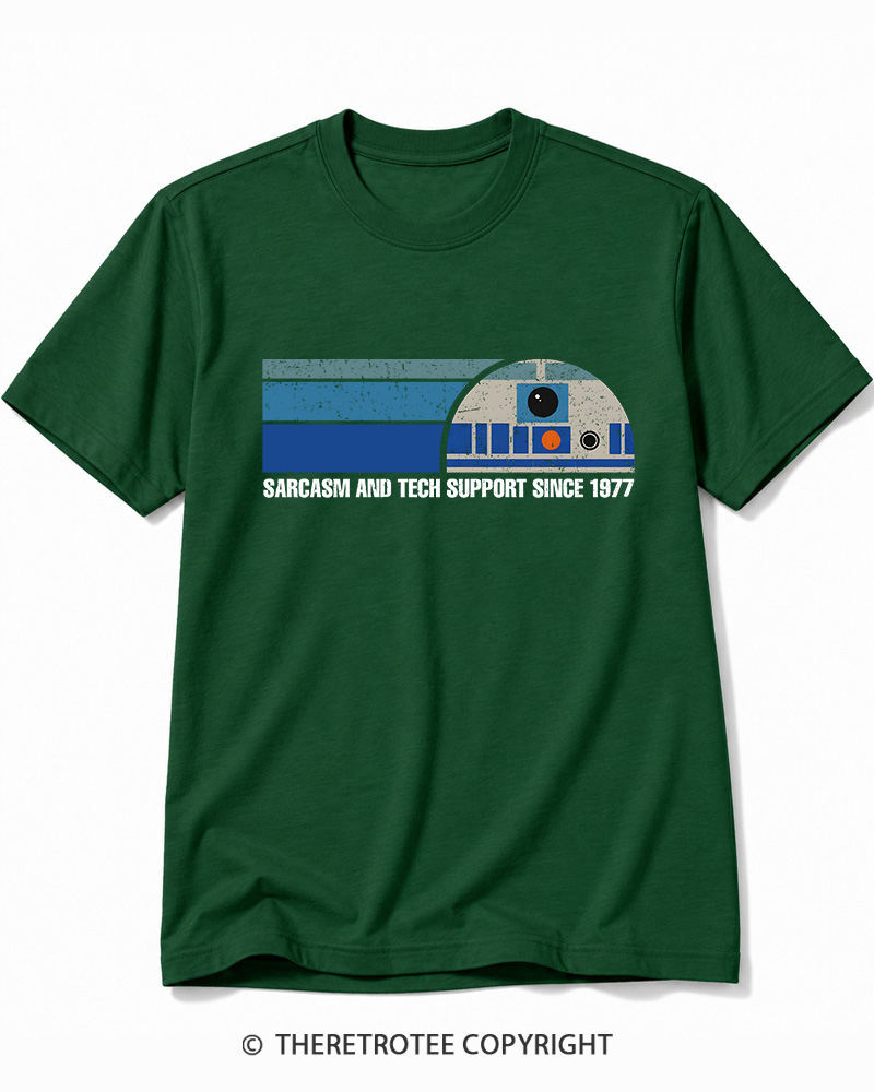 TheRetroTee Sarcasm And Tech Support 1970s Cotton T-Shirt