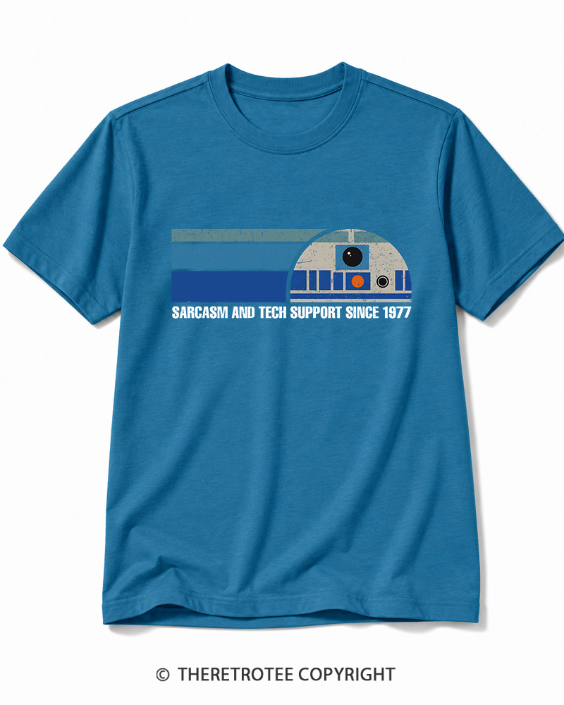 TheRetroTee Sarcasm And Tech Support 1970s Cotton T-Shirt