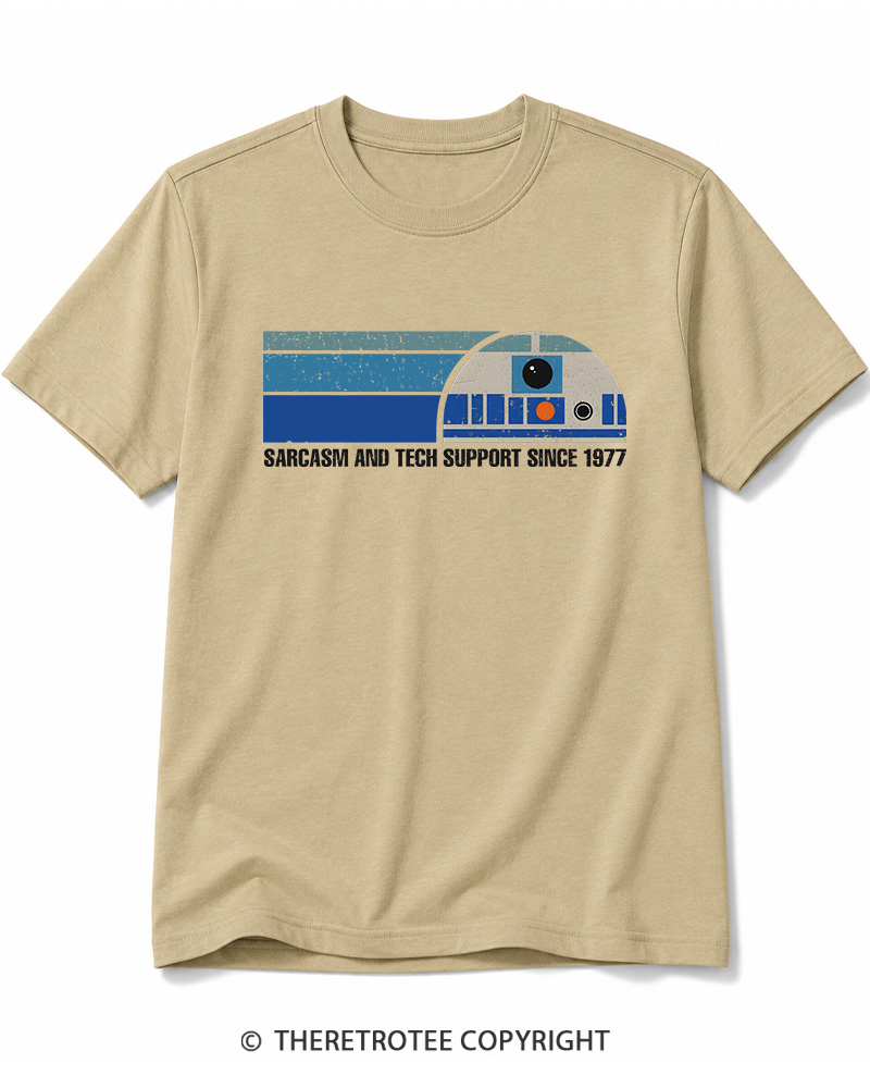 TheRetroTee Sarcasm And Tech Support 1970s Cotton T-Shirt