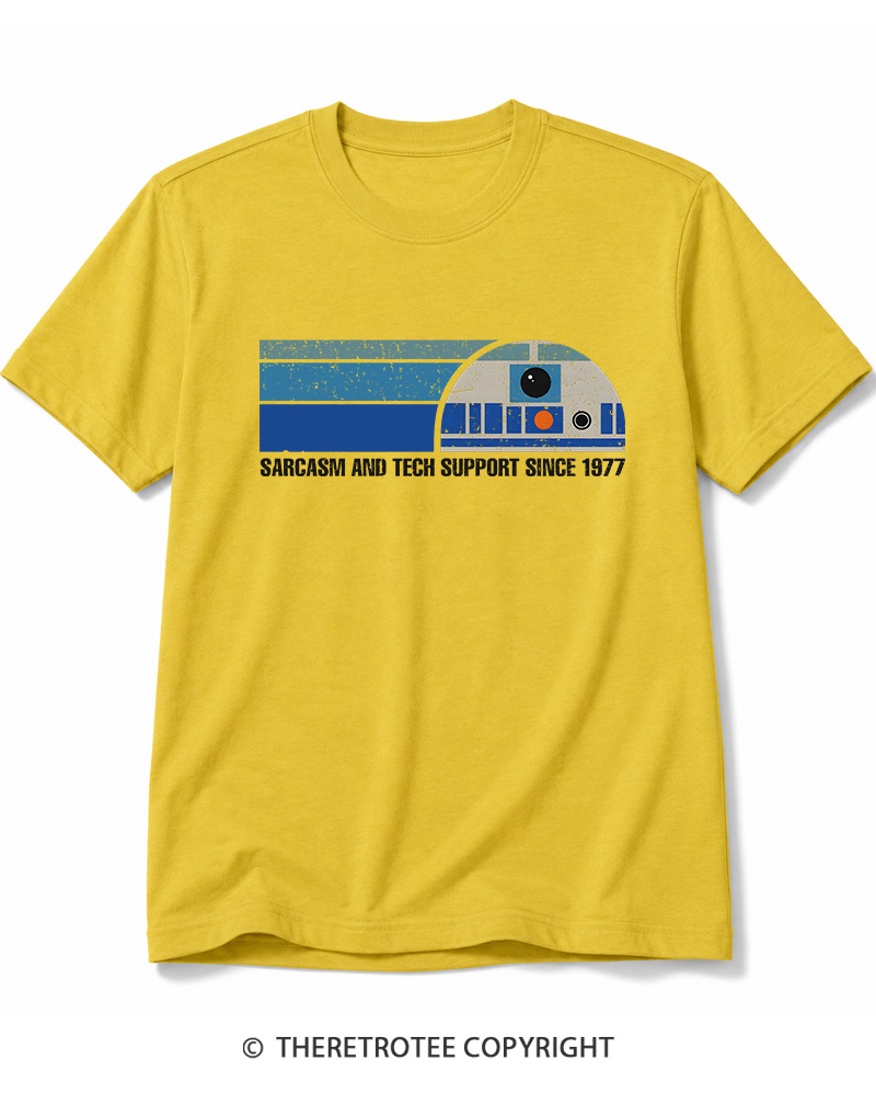 TheRetroTee Sarcasm And Tech Support 1970s Cotton T-Shirt