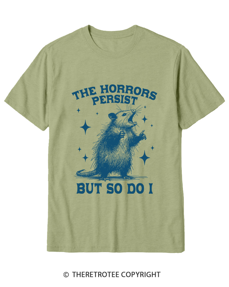 TheRetroTee The Horrors Persist But So Do I 1970s Cotton T-Shirt