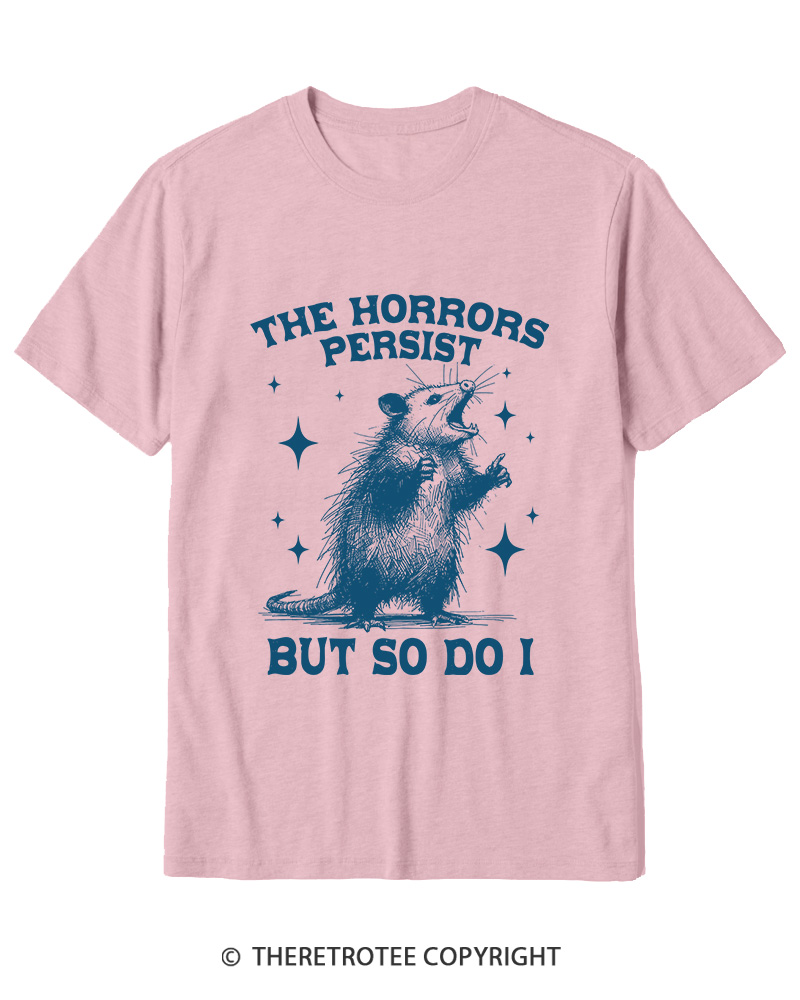 TheRetroTee The Horrors Persist But So Do I 1970s Cotton T-Shirt