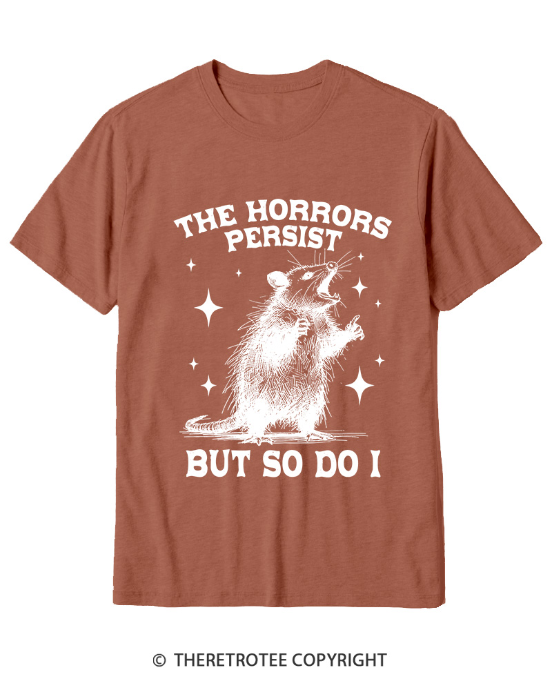 TheRetroTee The Horrors Persist But So Do I 1970s Cotton T-Shirt