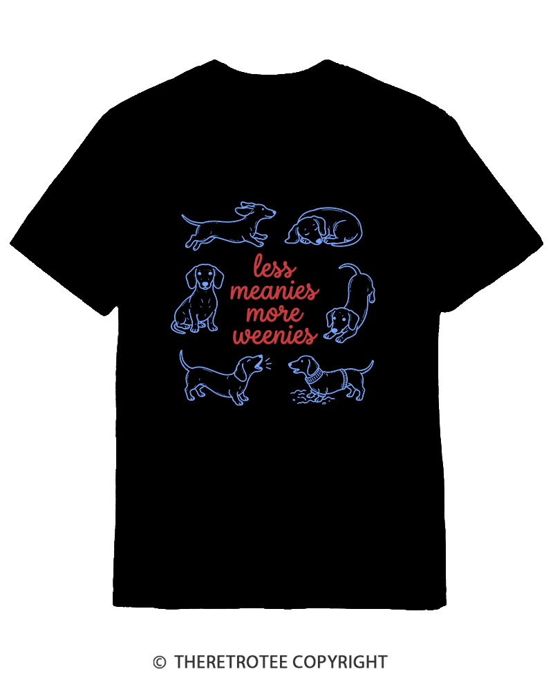 TheRetroTee Less Meanies More Weenies 1980s Cotton T-Shirt