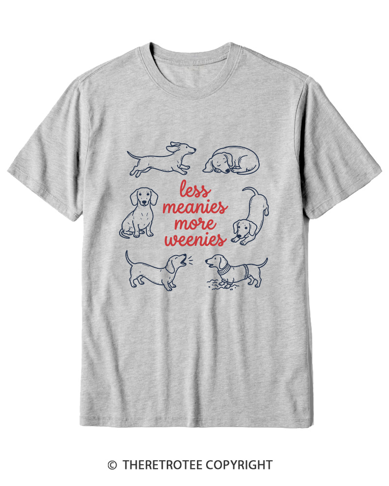TheRetroTee Less Meanies More Weenies 1980s Cotton T-Shirt