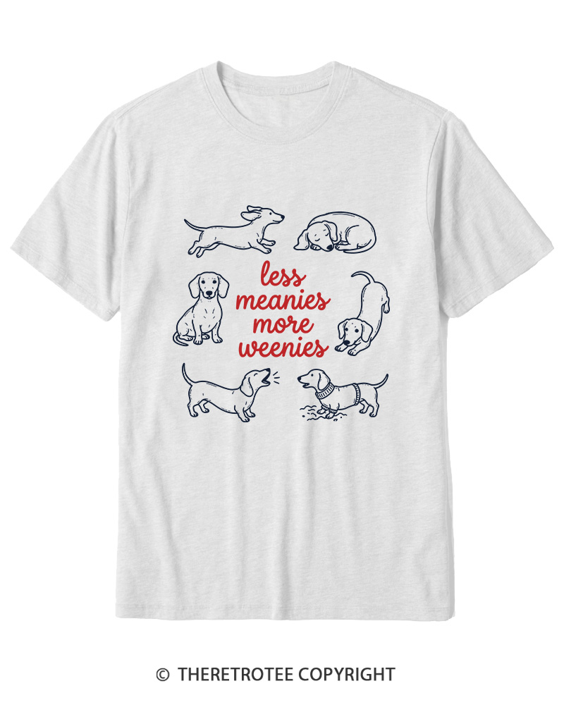 TheRetroTee Less Meanies More Weenies 1980s Cotton T-Shirt