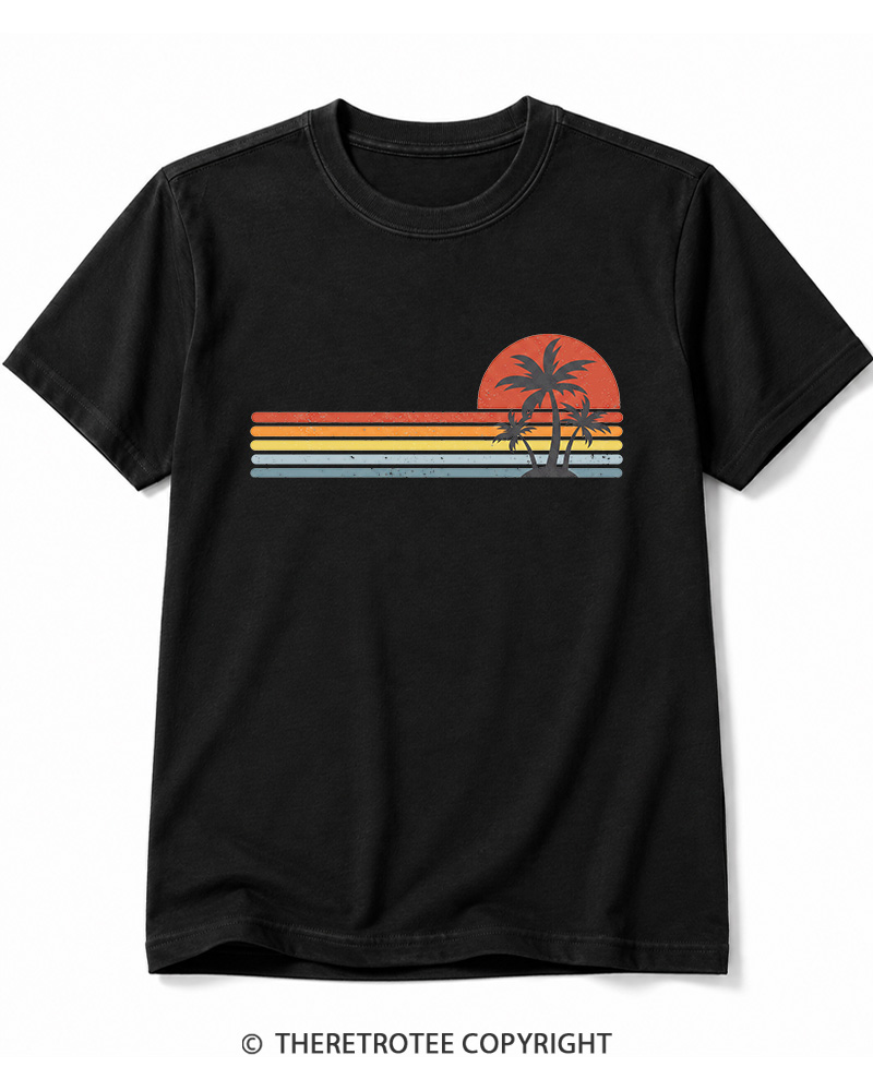 TheRetroTee Tropical Island 1980s Cotton T-Shirt