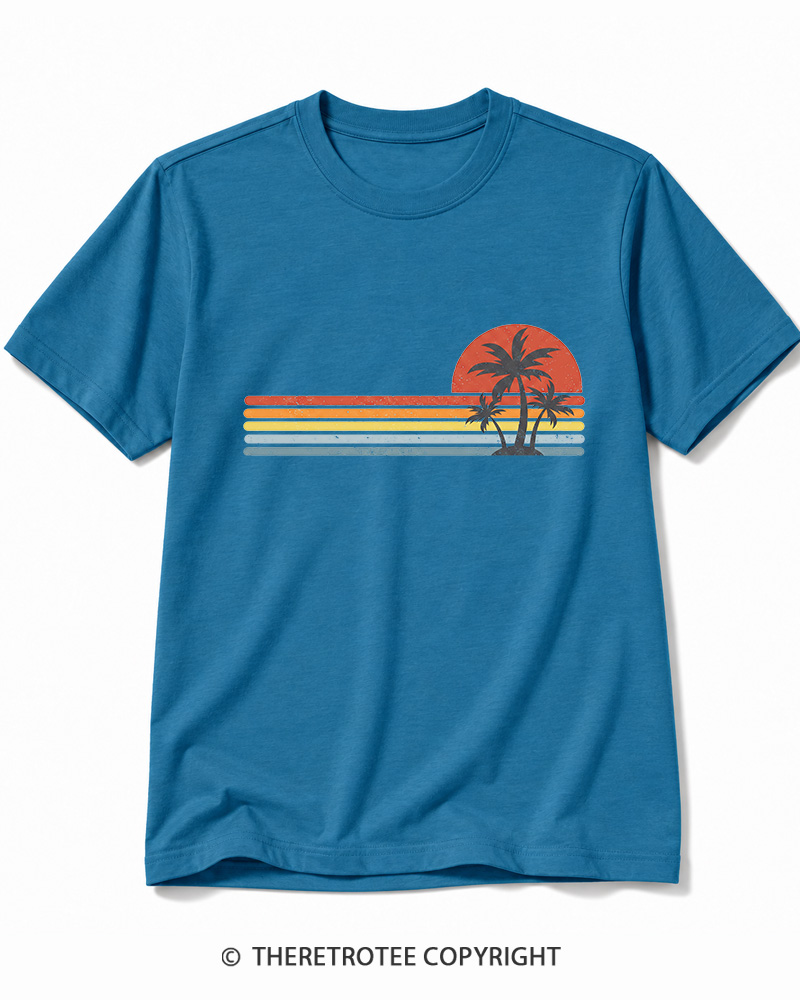 TheRetroTee Tropical Island 1980s Cotton T-Shirt