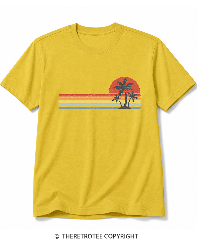 TheRetroTee Tropical Island 1980s Cotton T-Shirt